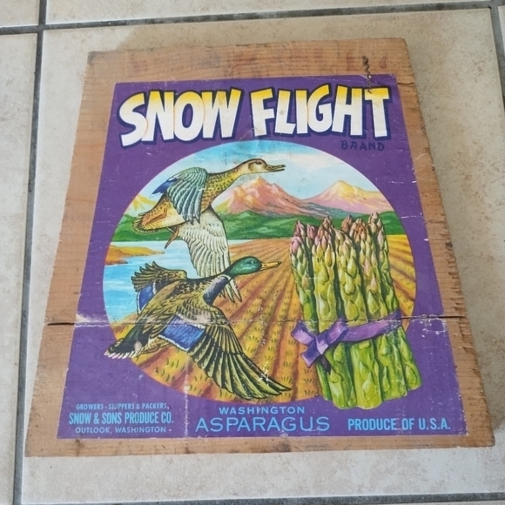 Vintage‎ Washington Snow And Sons Asparagus Sign